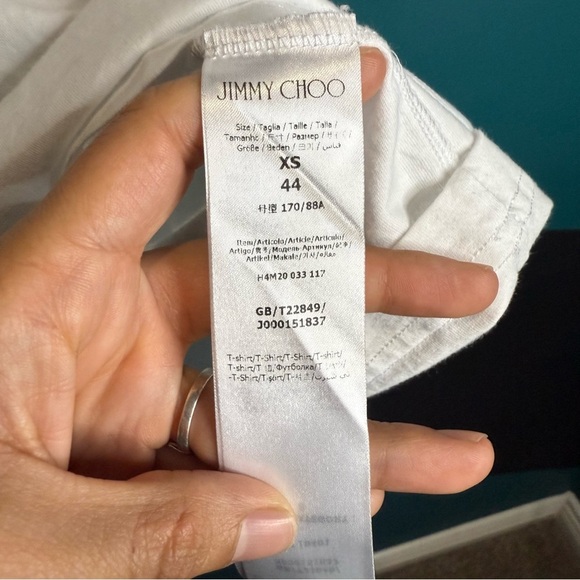 Jimmy Choo White Tee with Subtle Logo - Picture 6 of 11